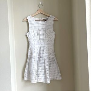 Forever21 Lace and Eyelet Detail White Mini Dress